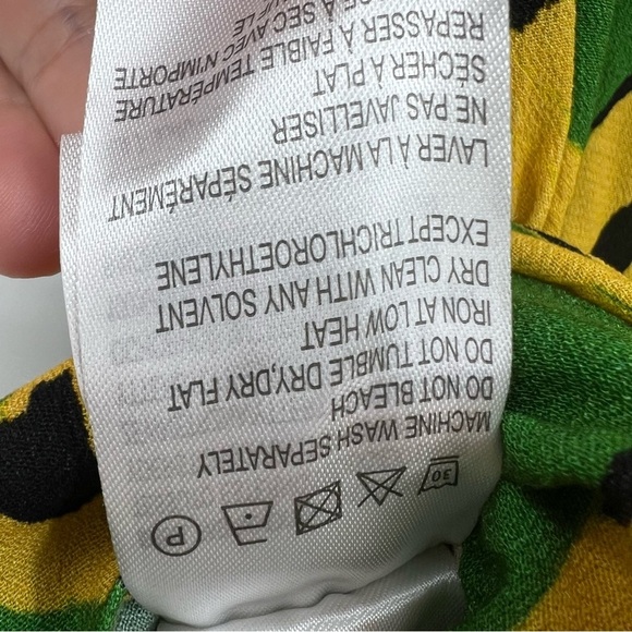 Farm Rio Bossa Banana Green Yellow Relaxed Belted Jumpsuit Size XS - Picture 9 of 9